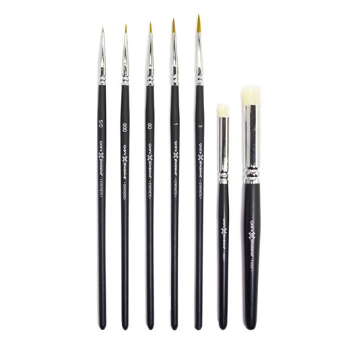 Artistic brushes for miniatures and modellers, set of 7 pieces - photo 19131