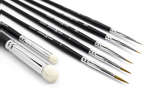 Artistic brushes for miniatures and modellers, set of 7 pieces - photo 19135