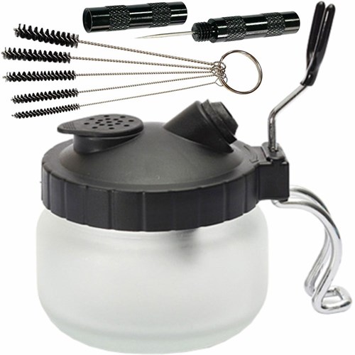 Set for Airbrush Cleaning, Cleaning Brush, Needle, Jar- Cleaner OW - photo 22114