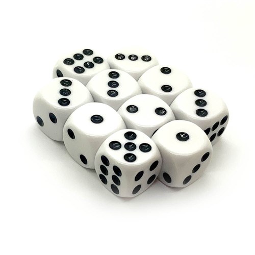 Dice D6 16 mm 10pcs. White - photo 25319