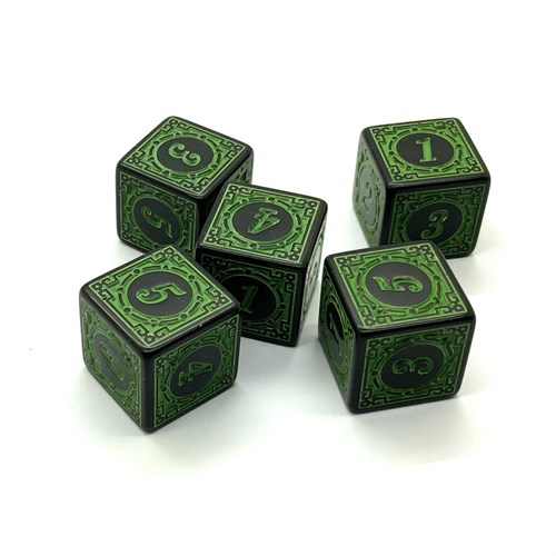 Dice D6 16 mm 5pcs. Gaming Green - photo 25325