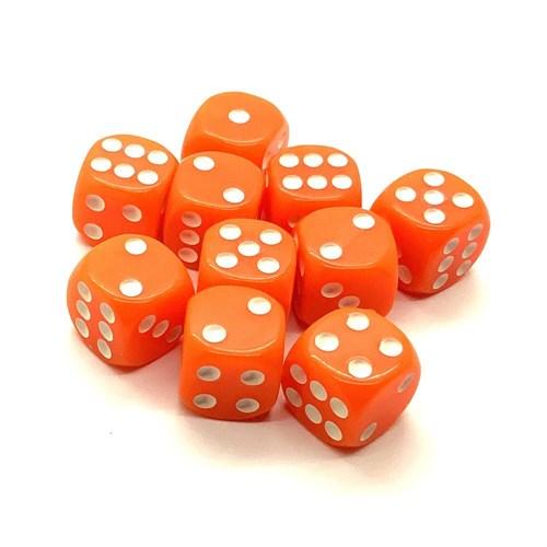 Dice D6 16 mm 10pcs. Orange - photo 25327
