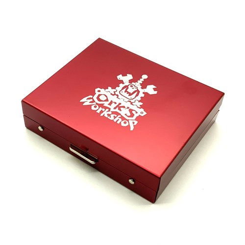 Dice D6 Aluminium 16 mm 5pcs. Red in Case - photo 25332