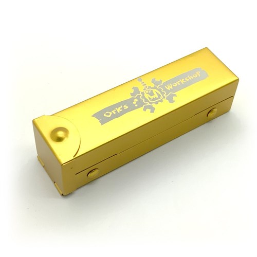 Dice D6 Aluminium 16 mm 5pcs. Gold in Tube - photo 25341
