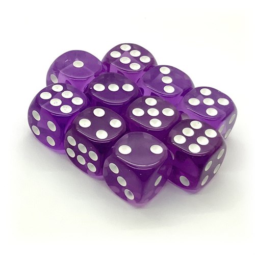 Dice D6 14 mm 10pcs. Purple Transparent - photo 25344