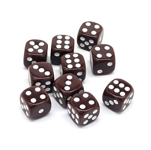 Dice D6 12 mm 10pcs. Brown - photo 25349