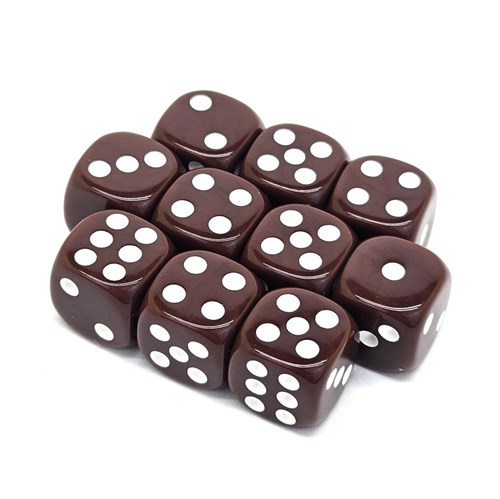 Dice D6 12 mm 10pcs. Brown - photo 25351