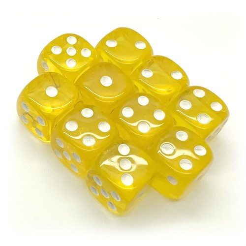 Dice D6 14 mm 10pcs. Yellow Transparent - photo 25361