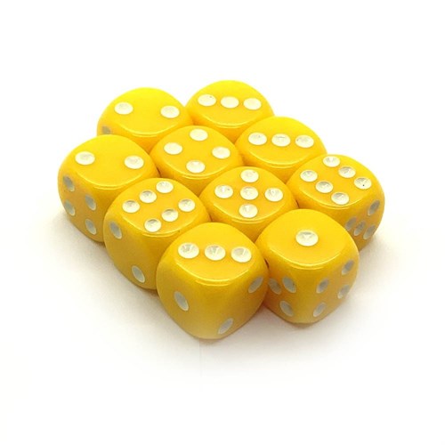 Dice D6 16 mm 10pcs. Yellow - photo 25364