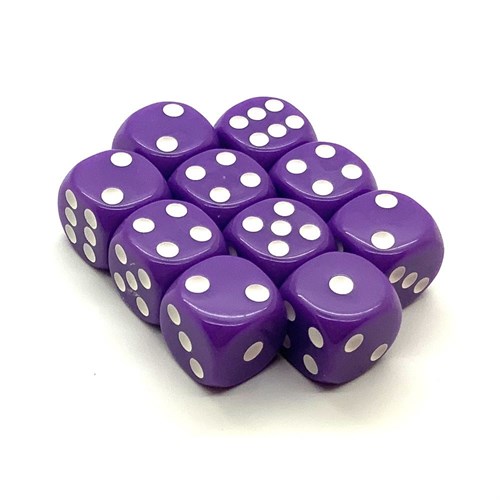 Dice D6 16 mm 10pcs. Purple - photo 25377