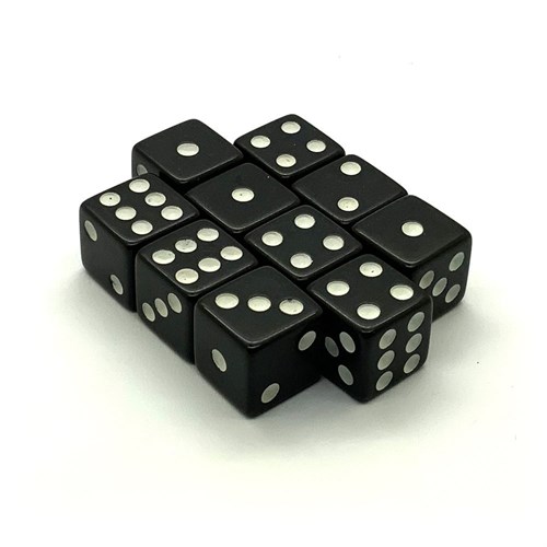 Dice D6 12 mm 10pcs. Black - photo 25406