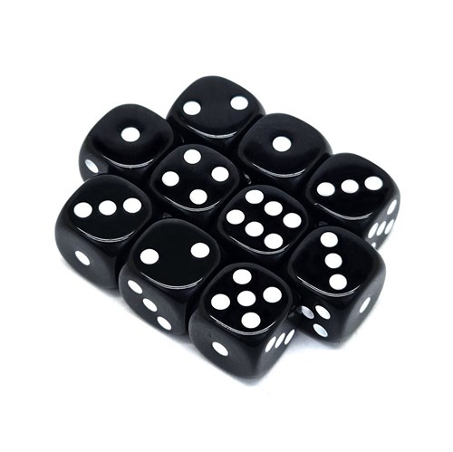 Dice D6 12 mm 10pcs. Black - photo 25409