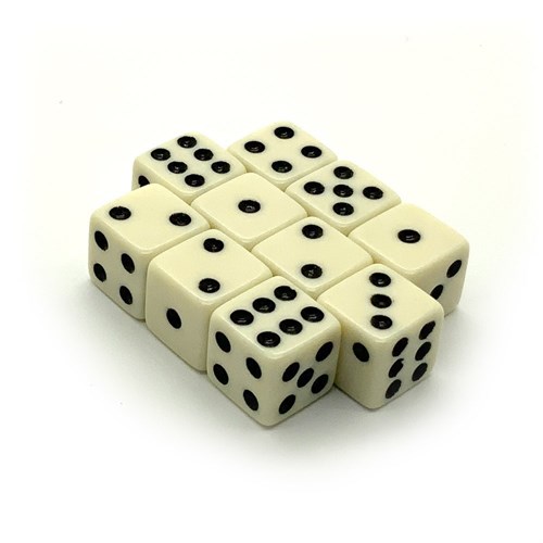 Dice D6 12 mm 10pcs. Beige - photo 25410