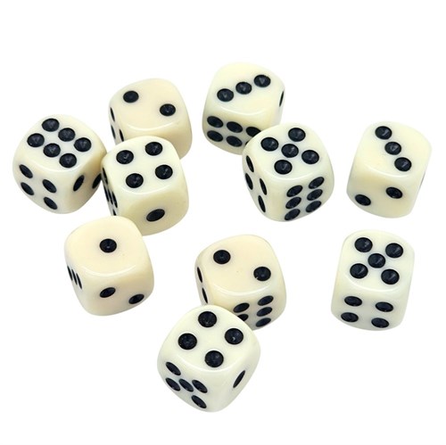 Dice D6 12 mm 10pcs. Beige - photo 25412