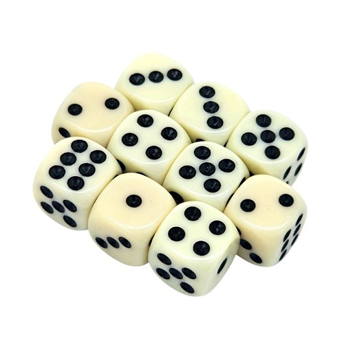 Dice D6 12 mm 10pcs. Beige - photo 25414