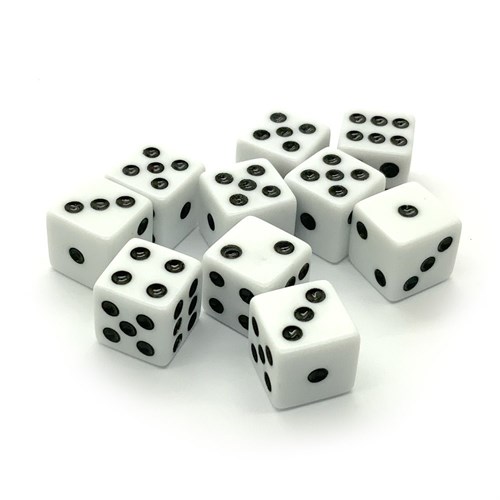 Dice D6 12 mm 10pcs. White - photo 25417