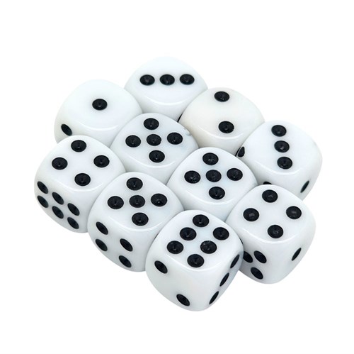 Dice D6 12 mm 10pcs. White - photo 25418