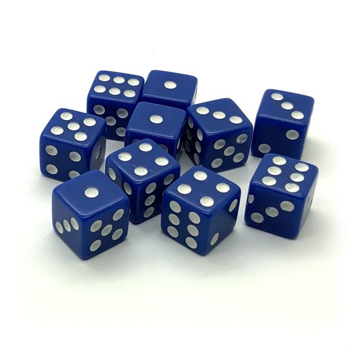 Dice D6 12 mm 10pcs. Blue - photo 25421
