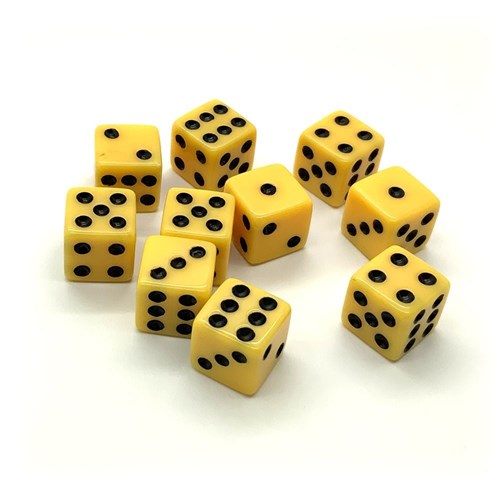 Dice D6 12 mm 10pcs. Yellow - photo 25423
