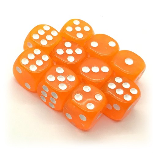 Dice D6 14 mm 10pcs. Orange Transparent - photo 25429