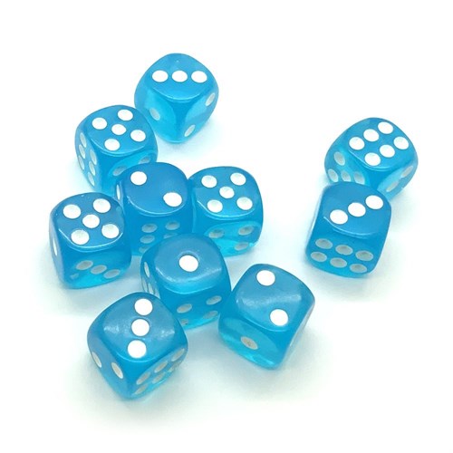 Dice D6 14 mm 10pcs. Light Blue Transparent - photo 25440