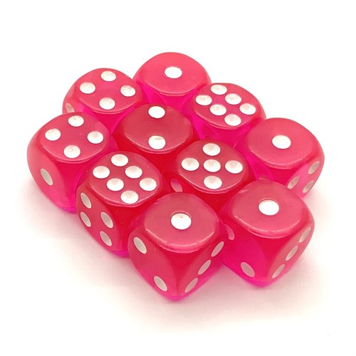 Dice D6 14 mm 10pcs. Pink Transparent - photo 25442