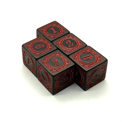 Dice D6 16 mm 5pcs. Gaming Red - photo 25444