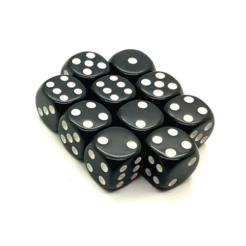 Dice D6 16 mm 10pcs. Black - photo 25448