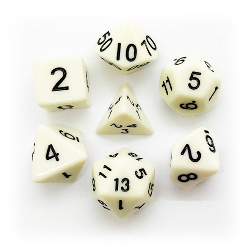7-Piece RPG Dice Set — Bone with Black - photo 25463