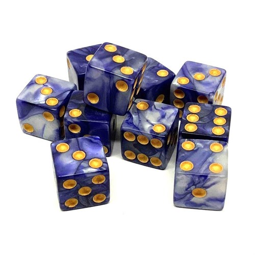 Dice Set 10 pcs. D6 Pearlescent "Secrets of the Deep" 16 mm with Square Corners - photo 25475