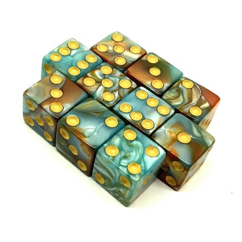 Dice Set 10 pcs. D6 Pearlescent "Healing Wounds" 16 mm with Square Corners - photo 25483