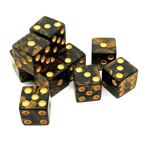 Dice Set 10 pcs. D6 Pearlescent "Lost Artefact" 16 mm with Square Corners - photo 25487