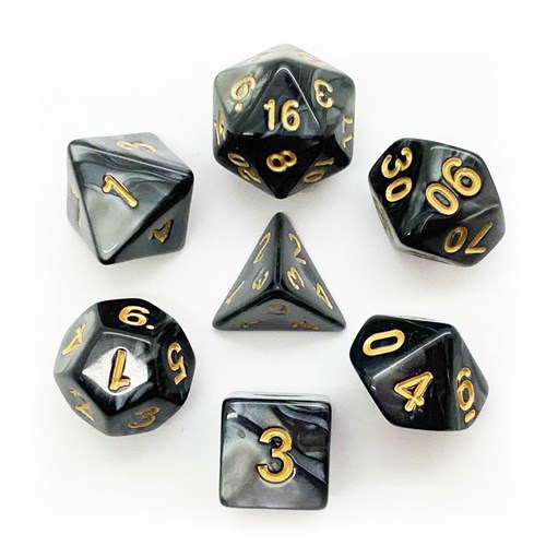 7-Piece RPG Dice Set — Smoky with Gold - photo 25495