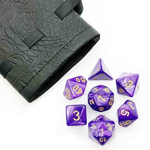 7-Piece RPG Dice Set — Purple with Gold - photo 25499