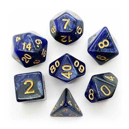 7-Piece RPG Dice Set — Pearlescent Black-Blue - photo 25503