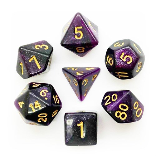 7-Piece RPG Dice Set — Pearlescent Black-Purple - photo 25515