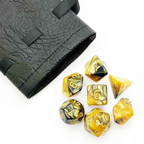 7-Piece RPG Dice Set — Pearlescent Black-Yellow - photo 25520