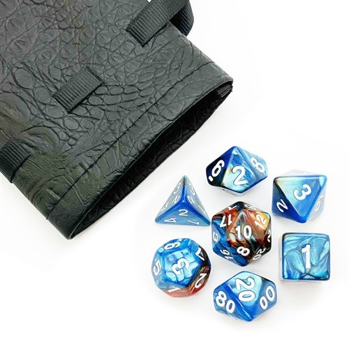 7-Piece RPG Dice Set — Pearlescent Blue-Brown - photo 25533