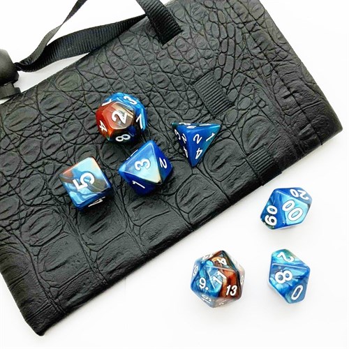 7-Piece RPG Dice Set — Pearlescent Blue-Brown - photo 25534