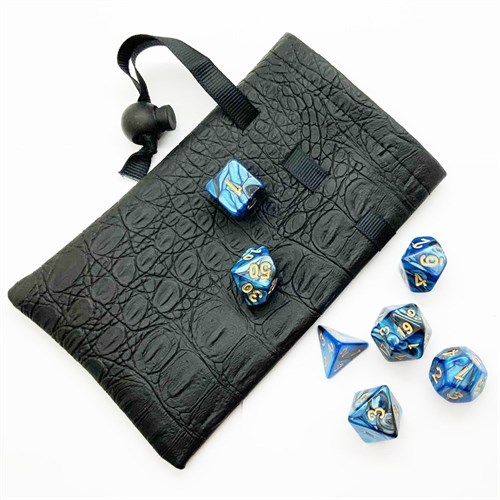 7-Piece RPG Dice Set — Black-Blue with Gold - photo 25539