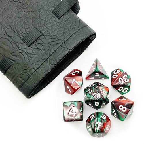 7-Piece RPG Dice Set — Pearlescent Red-Green - photo 25543