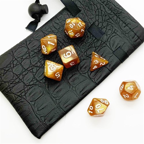 7-Piece RPG Dice Set — Pearlescent Amber - photo 25548