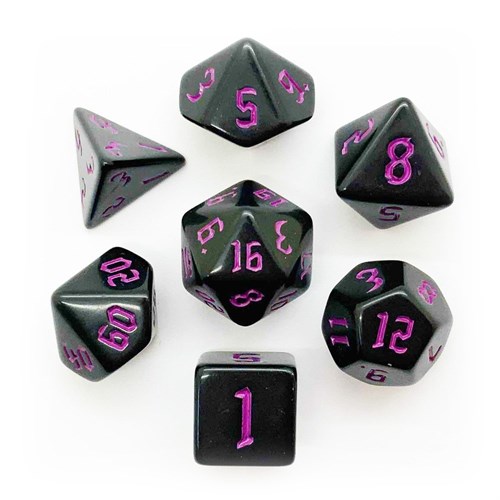 7-Piece RPG Dice Set — Black with Purple - photo 25555