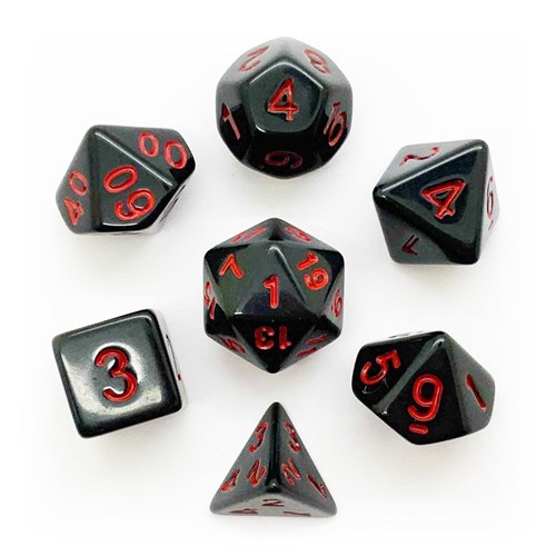7-Piece RPG Dice Set — Black with Red - Classic - photo 25556