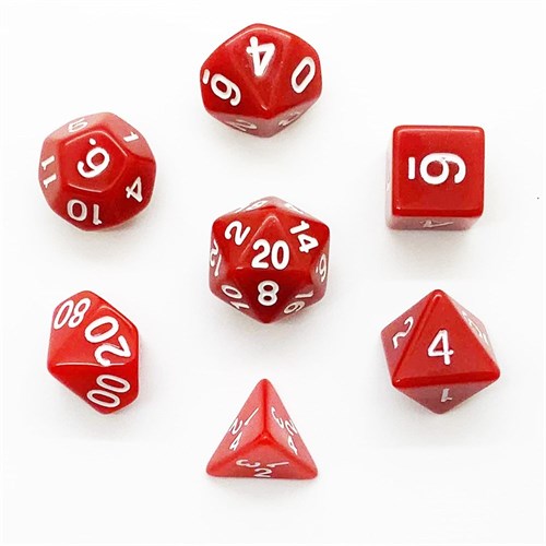 7-Piece RPG Dice Set — Red with White - photo 25563