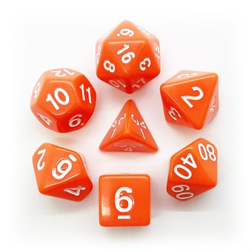 7-Piece RPG Dice Set — Orange with White - photo 25564