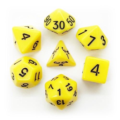 7-Piece RPG Dice Set — Yellow with Black - photo 25567