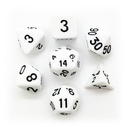 7-Piece RPG Dice Set — White with Black - photo 25568