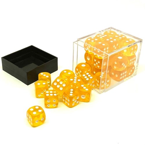 Dice Set 36 pcs. D6 Yellow Transparent 12 mm - photo 25586