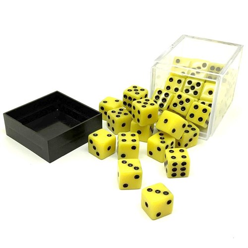 Dice Set 36 pcs. D6 Yellow with Sharp Corners 12 mm - photo 25588